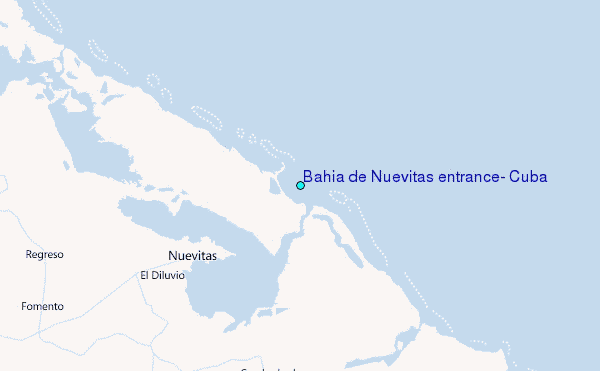 Bahia de Nuevitas entrance, Cuba Tide Station Location Map