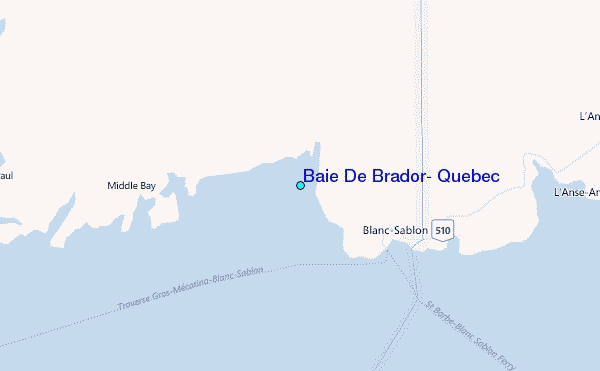 Baie De Brador, Quebec Tide Station Location Map