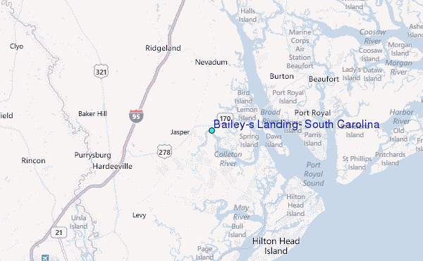 Bailey's Landing, South Carolina Tide Station Location Map