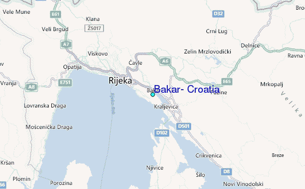 Bakar, Croatia Tide Station Location Map