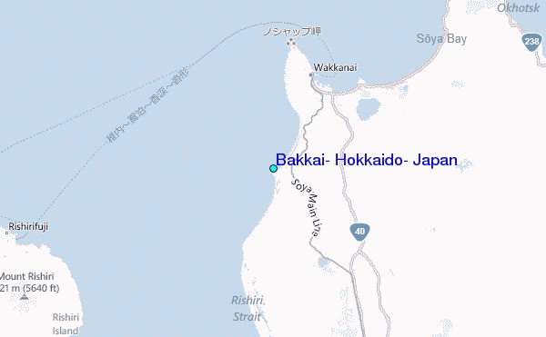Bakkai, Hokkaido, Japan Tide Station Location Map