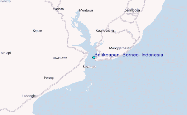 Balikpapan, Borneo, Indonesia Tide Station Location Map