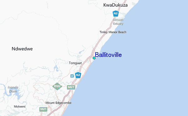Ballitoville Tide Station Location Map