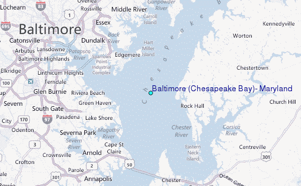 Baltimore (Chesapeake Bay), Maryland Tide Station Location Map