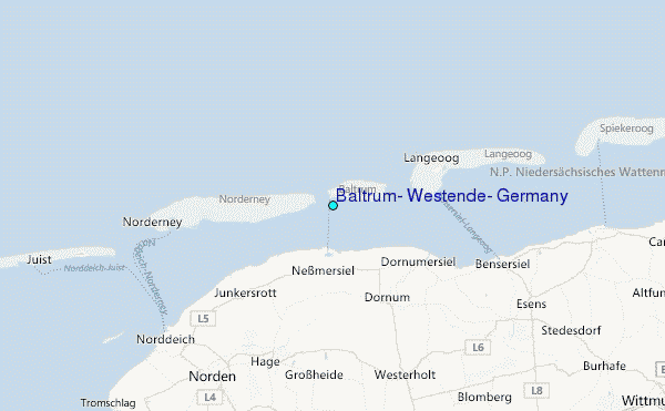 Baltrum, Westende, Germany Tide Station Location Map