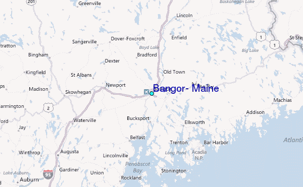 Bangor, Maine Regional Map.