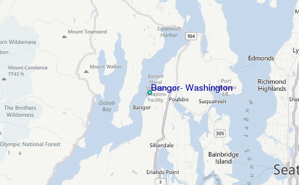 Bangor, Washington Tide Station Location Map