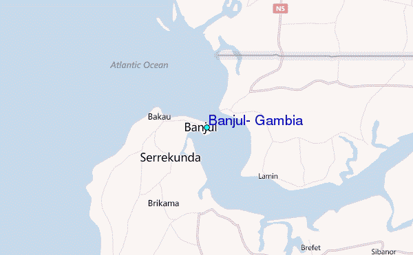 Banjul, Gambia Tide Station Location Map