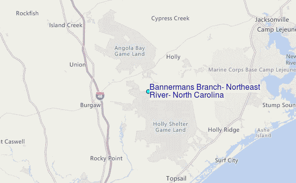 Bannermans Branch, Northeast River, North Carolina Tide Station Location Map
