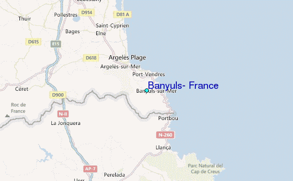 Banyuls, France Tide Station Location Map