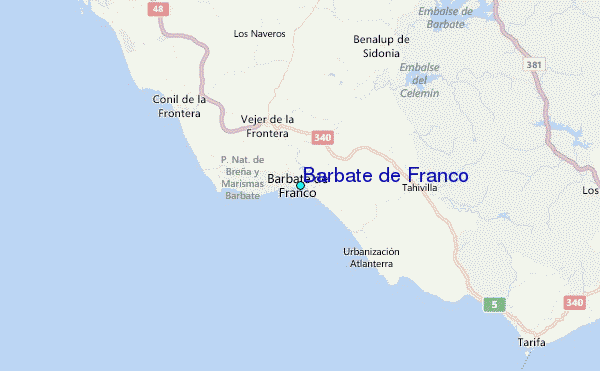 Barbate de Franco Tide Station Location Map