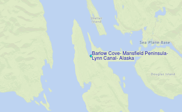 Barlow Cove, Mansfield Peninsula, Lynn Canal, Alaska Tide Station Location Map