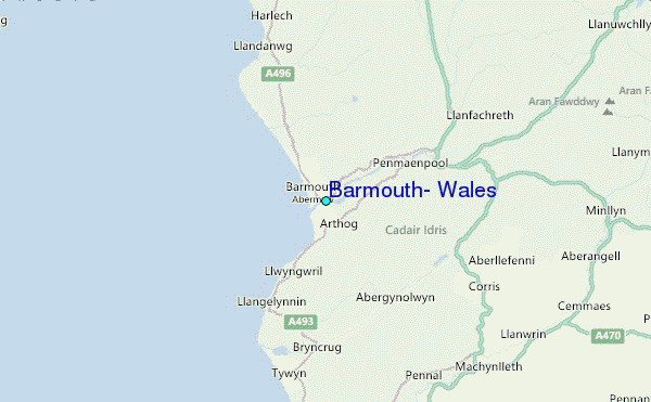 Barmouth, Wales Tide Station Location Map