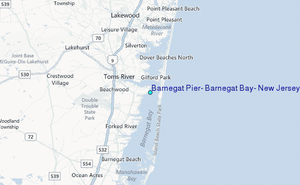 Barnegat Pier, Barnegat Bay, New Jersey Tide Station Location Map