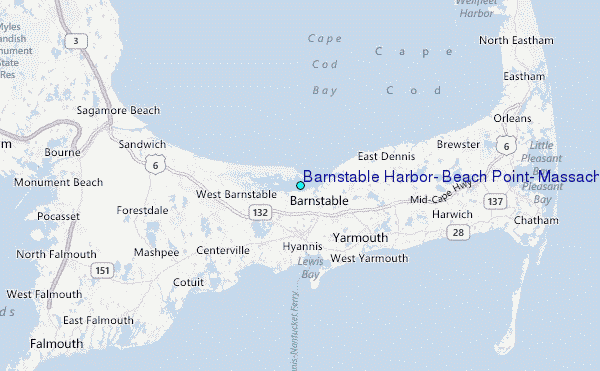 Barnstable Harbor, Beach Point, Massachusetts Tide Station Location Map