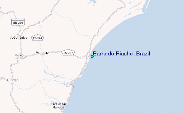 Barra do Riacho, Brazil Tide Station Location Map
