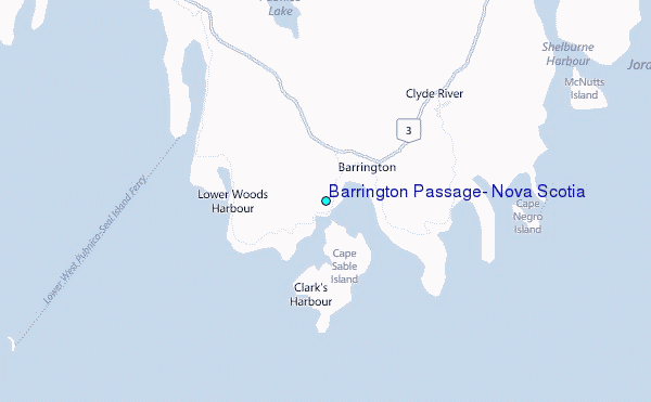 Barrington Passage, Nova Scotia Tide Station Location Map