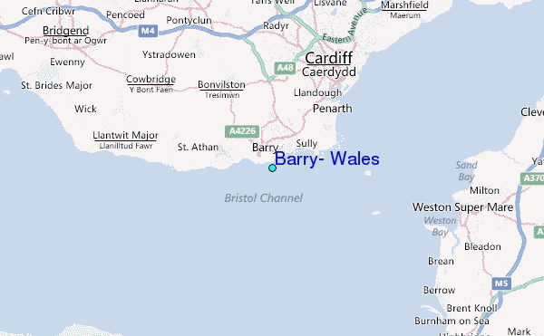Barry, Wales Tide Station Location Map