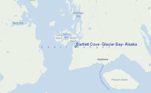 Bartlett Cove, Glacier Bay, Alaska Tide Station Location Map