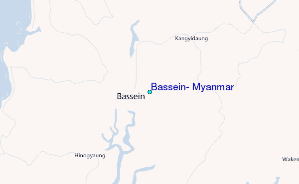 Bassein, Myanmar Tide Station Location Map