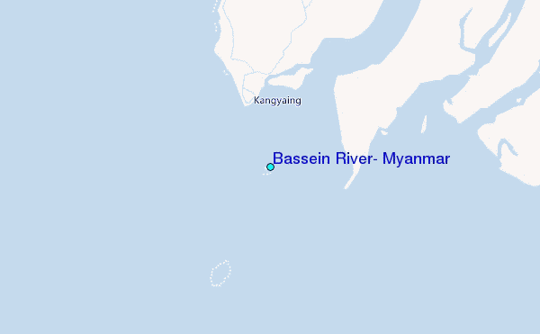 Bassein River, Myanmar Tide Station Location Map
