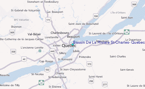 Bassin De La Riviere St-Charles, Quebec Tide Station Location Map
