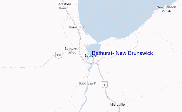 Bathurst, New Brunswick Tide Station Location Map