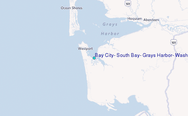 Bay City, South Bay, Grays Harbor, Washington Tide Station Location Map