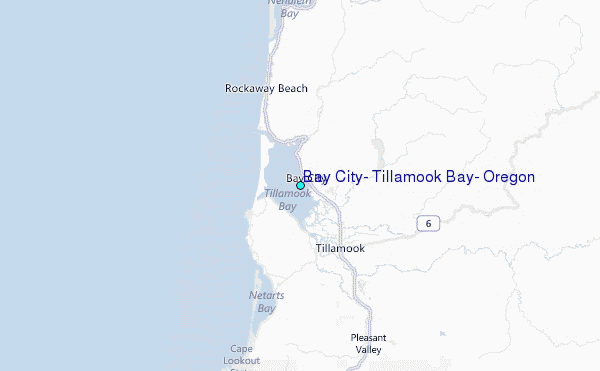 Bay City, Tillamook Bay, Oregon Tide Station Location Map