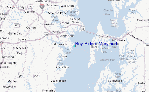 Bay Ridge, Maryland Tide Station Location Map