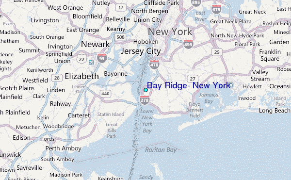 Bay Ridge, New York Tide Station Location Map