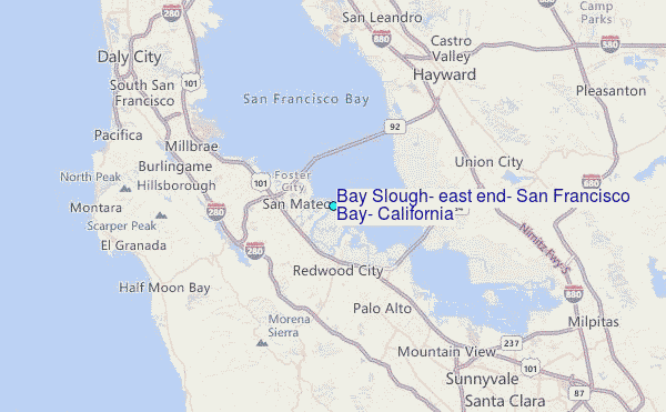 Bay Slough, east end, San Francisco Bay, California Tide Station Location Map
