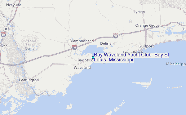 Bay Waveland Yacht Club, Bay St Louis, Mississippi Tide Station Location Map