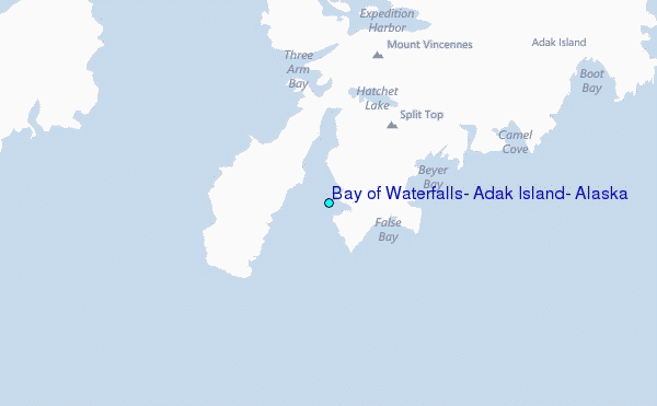 Bay of Waterfalls, Adak Island, Alaska Tide Station Location Map