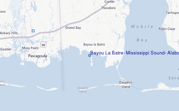 Bayou La Batre, Mississippi Sound, Alabama Tide Station Location Map