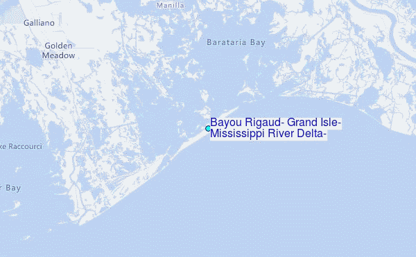 Bayou Rigaud, Grand Isle, Mississippi River Delta, Louisiana Tide Station Location Map