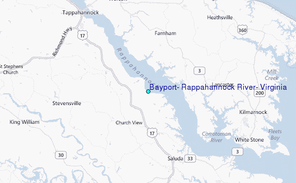 Bayport, Rappahannock River, Virginia Tide Station Location Map