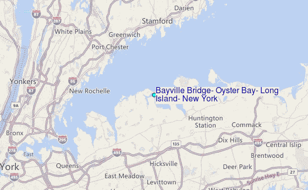Bayville Bridge, Oyster Bay, Long Island, New York Tide Station Location Map