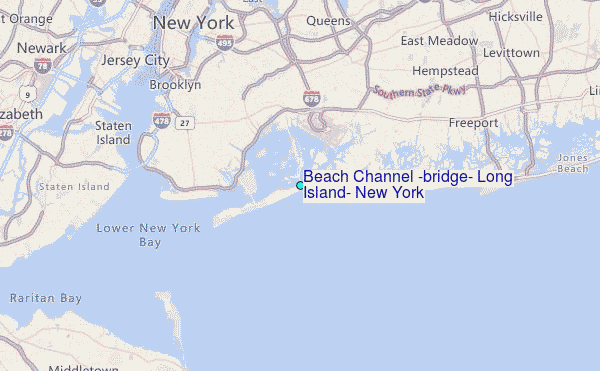 Beach Channel (bridge), Long Island, New York Tide Station Location Map