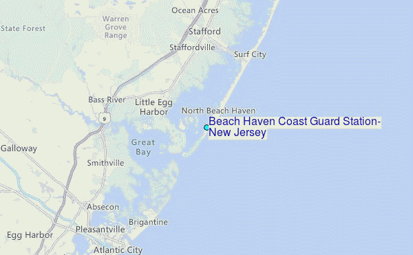 Beach Haven Coast Guard Station, New Jersey Tide Station Location Map