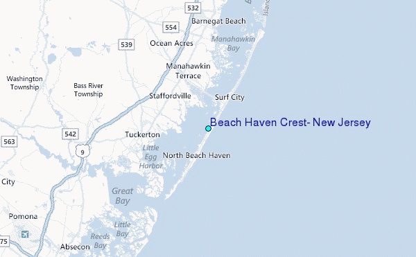 Beach Haven Crest, New Jersey Tide Station Location Map