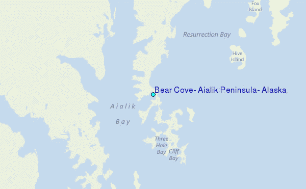 Bear Cove, Aialik Peninsula, Alaska Tide Station Location Map