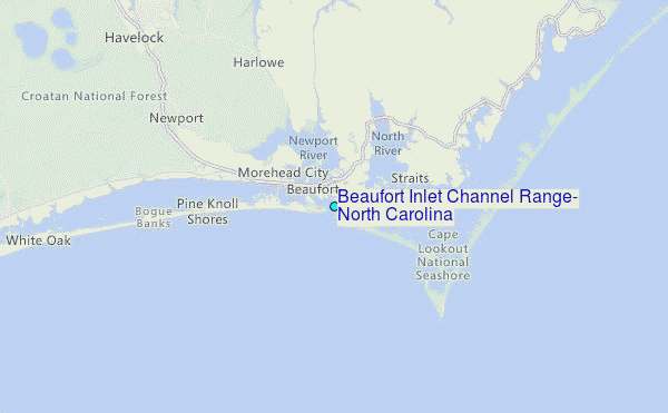Beaufort Inlet Channel Range, North Carolina Tide Station Location Map