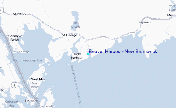 Beaver Harbour, New Brunswick Tide Station Location Map