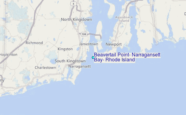 Beavertail Point, Narragansett Bay, Rhode Island Tide Station Location Map