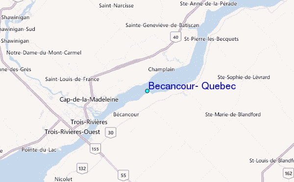 Becancour, Quebec Tide Station Location Map