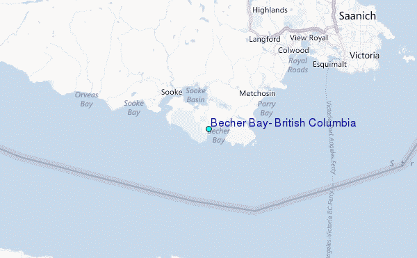 Becher Bay, British Columbia Tide Station Location Map