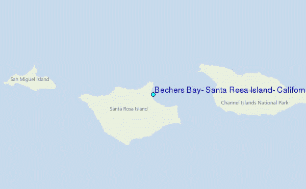Bechers Bay, Santa Rosa Island, California Tide Station Location Map