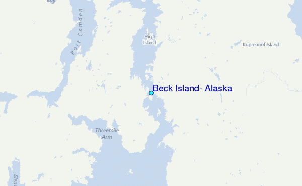 Beck Island, Alaska Tide Station Location Map