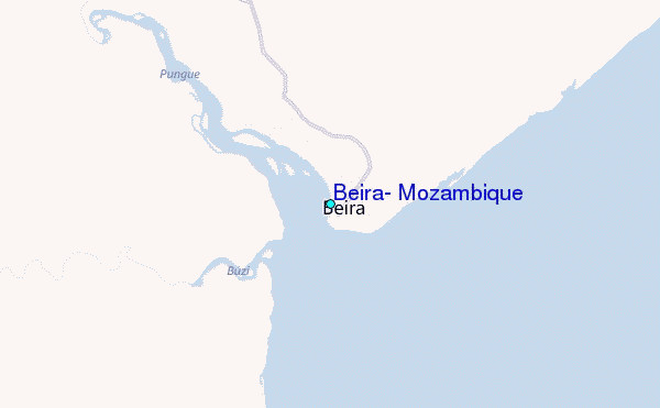 Beira, Mozambique Tide Station Location Map
